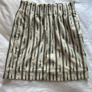 J. Crew Black and Cream Patterned Mini Skirt